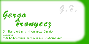 gergo hronyecz business card