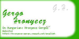 gergo hronyecz business card